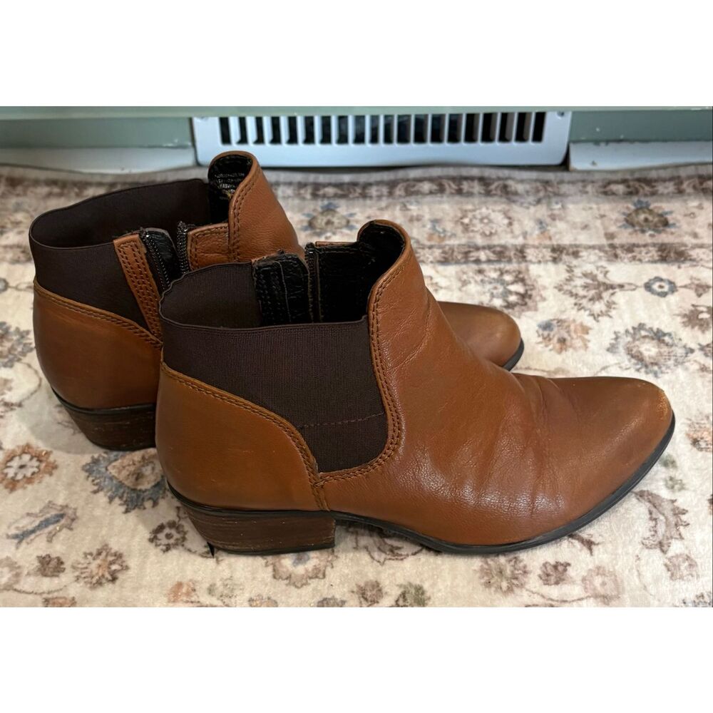 Steve Madden Womens Boots Rozamare Ankle Booties Leather Zip Block Brown Size 8 - Picture 4 of 9